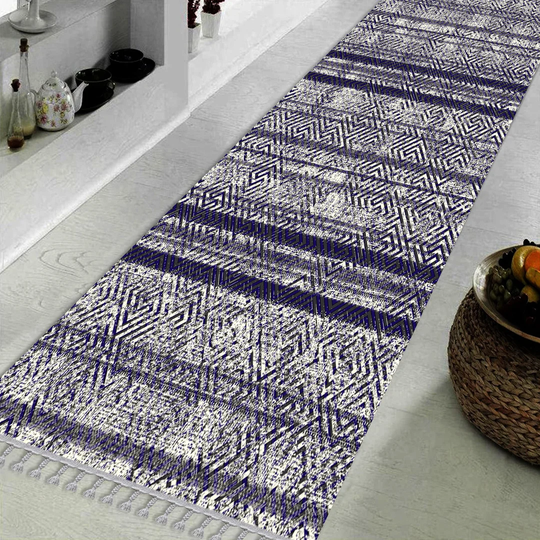 Neely Flatweave Cotton Purple/White Rug