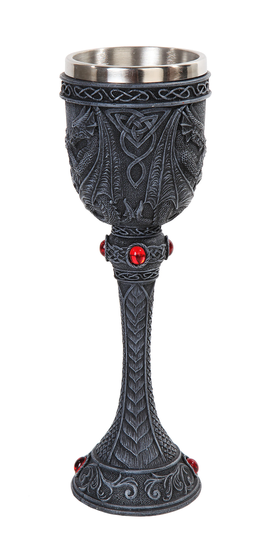 Dragon Wine Goblet with Red Gemstones