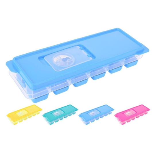 GEEZY 12 Cubes Silicone Ice Cube Tray With Lid No Spill Easy Pop Out Mould Freezer