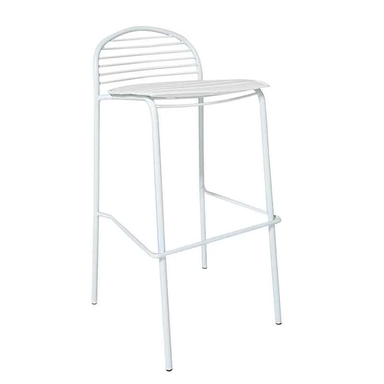 Set Of 4 Wofford Stools In Iron With Faux Leather Seat