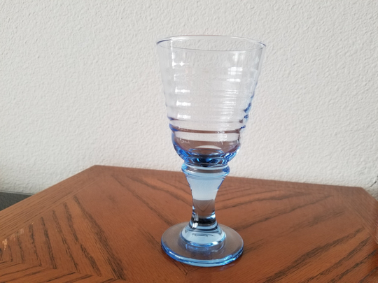 Light Blue Footed Wine Goblet