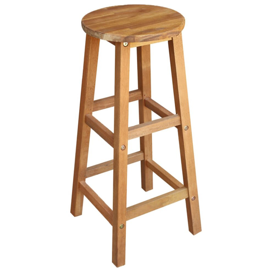 vidaXL 2x Solid Acacia Wood Bar Chairs 34x34x76cm Kitchen Dining Room Seat