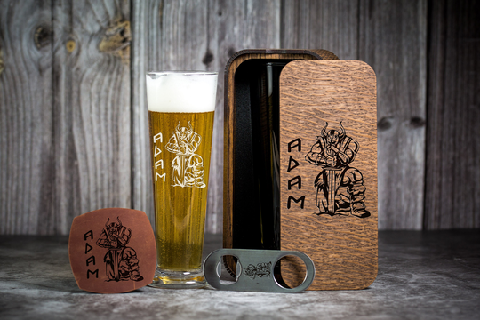 Beer Glass With Viking Logo, Viking Face Engraving, Custom Glass, Runes, Personalised Pint Gift For Him