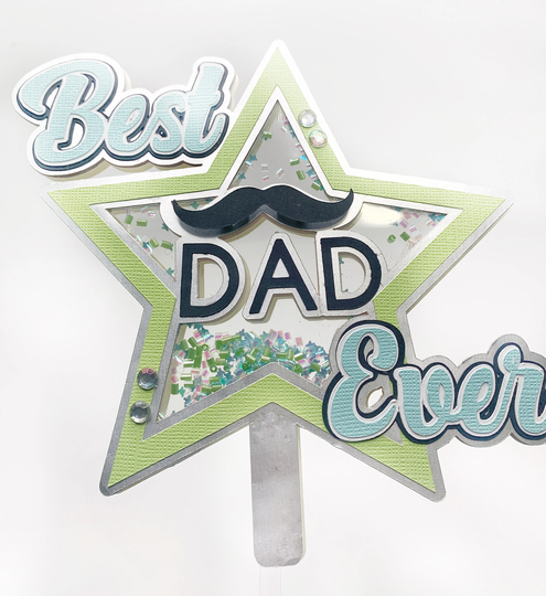 Fathers Day Cake Topper. Shaker Party Decoration. Happy Day. Dad Best Ever