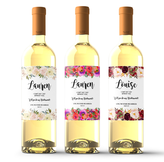 Will You Be My Bridesmaid Personalised Wine Label - Proposal Box Ask Invite
