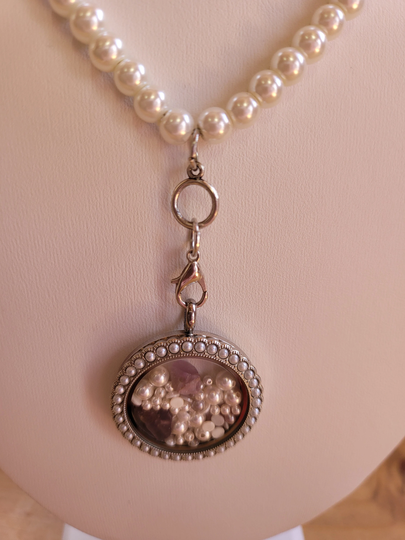 Pearl & Amethyst Shaker Locket Necklace