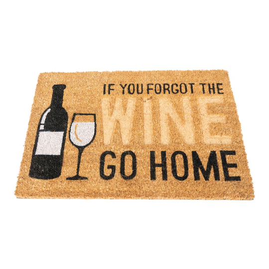 Wine Bottle and Glass Doormat