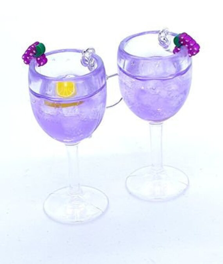 Blackberry Gin Glass Earrings