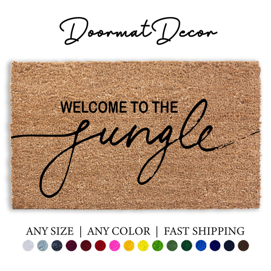 Welcome To The Jungle Doormat, Funny Outdoor Mat, Custom Personalized Door Mat Rug Gift, Entryway Decor, Client Realor Closing
