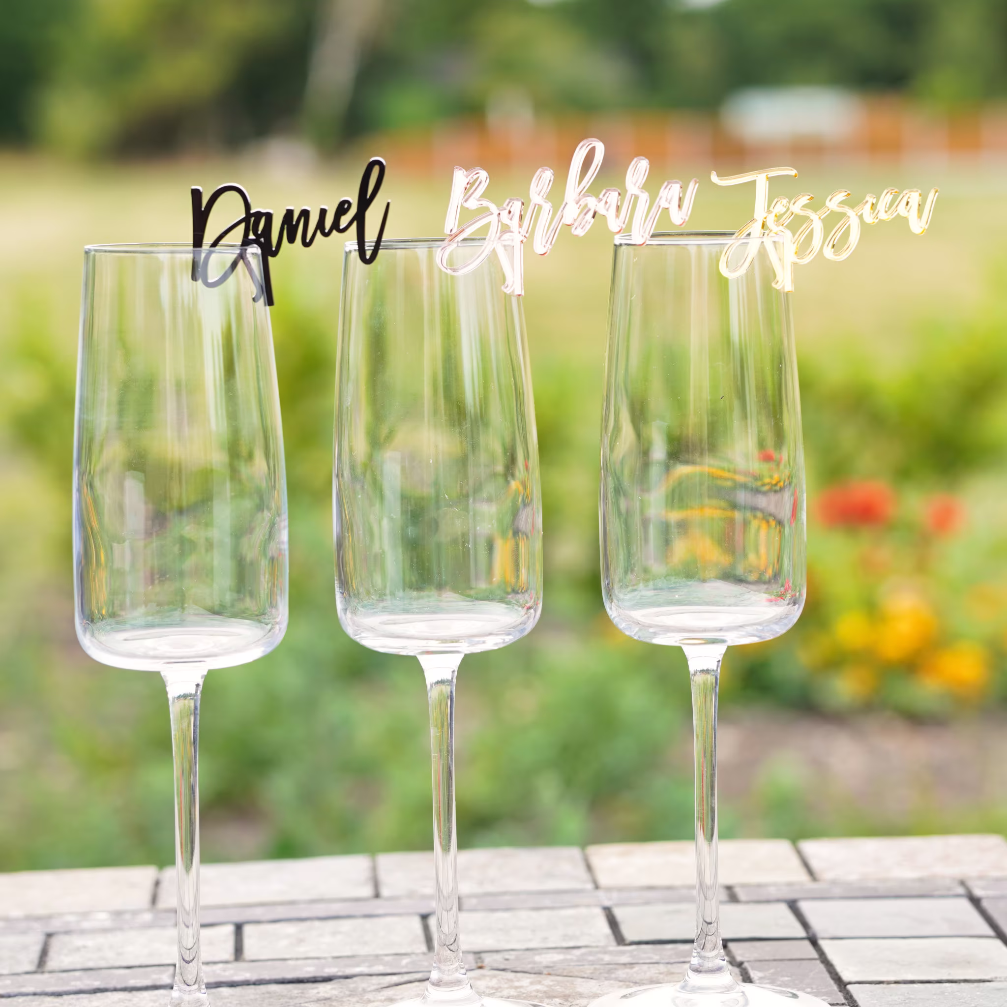 Wedding Drink Tag Personalised Acrylic Place Cards Wine Glass Charms Hen Party Favours Cocktail Champagne Name Stirrer