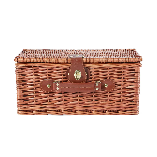 Coast & Country by Tower CC879022 Heritage 6 Person Wicker Picnic Hamper Ceramic Plates, Cutlery, 6 x Plastic Wine Glasses, Bottle Opener, Brown