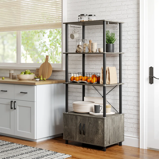 Humam 60.33Cm Wood Standard Baker's Rack with Microwave Compatibility