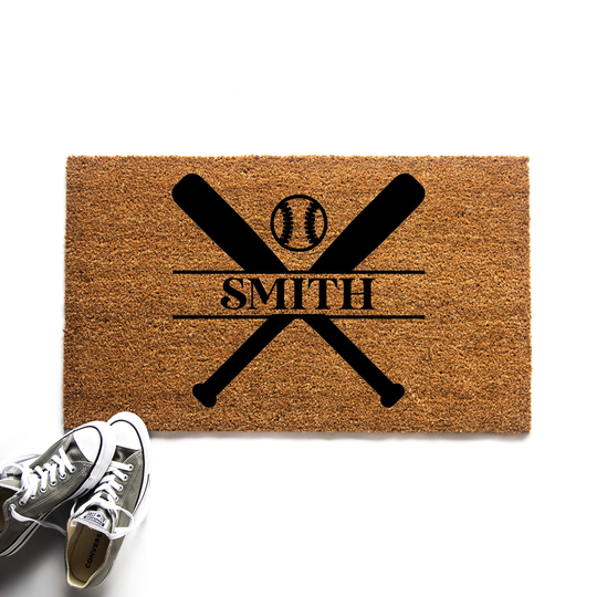 Personalized Last Name Baseball Doormat, Outdoor Welcome Mat, Gift For Mom, Housewarming Gift, Gifts