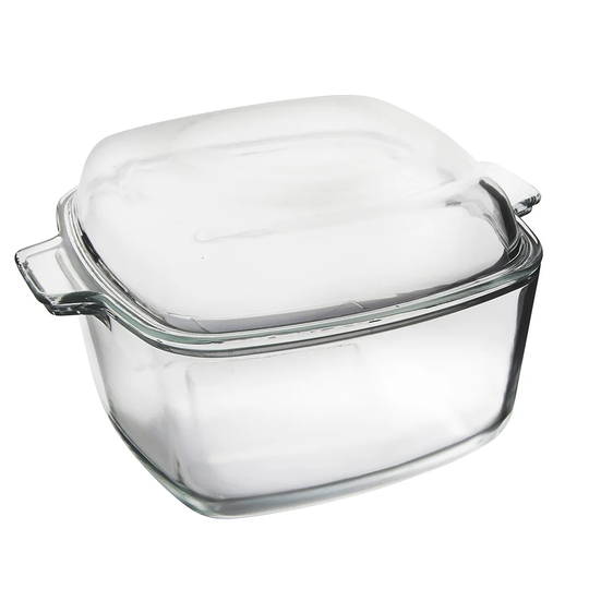 Mccary 2.5L Glass Square Casserole with Lid