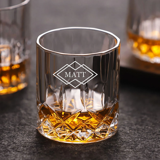 Personalised Whiskey Tumbler | Engraved Whisky Glass 7Oz With Any Name Custom Gift For Man Dad