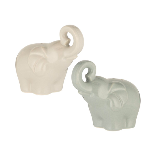 Typhoon World Foods Elephant Salt and Pepper Shaker Ceramic Mini Pots