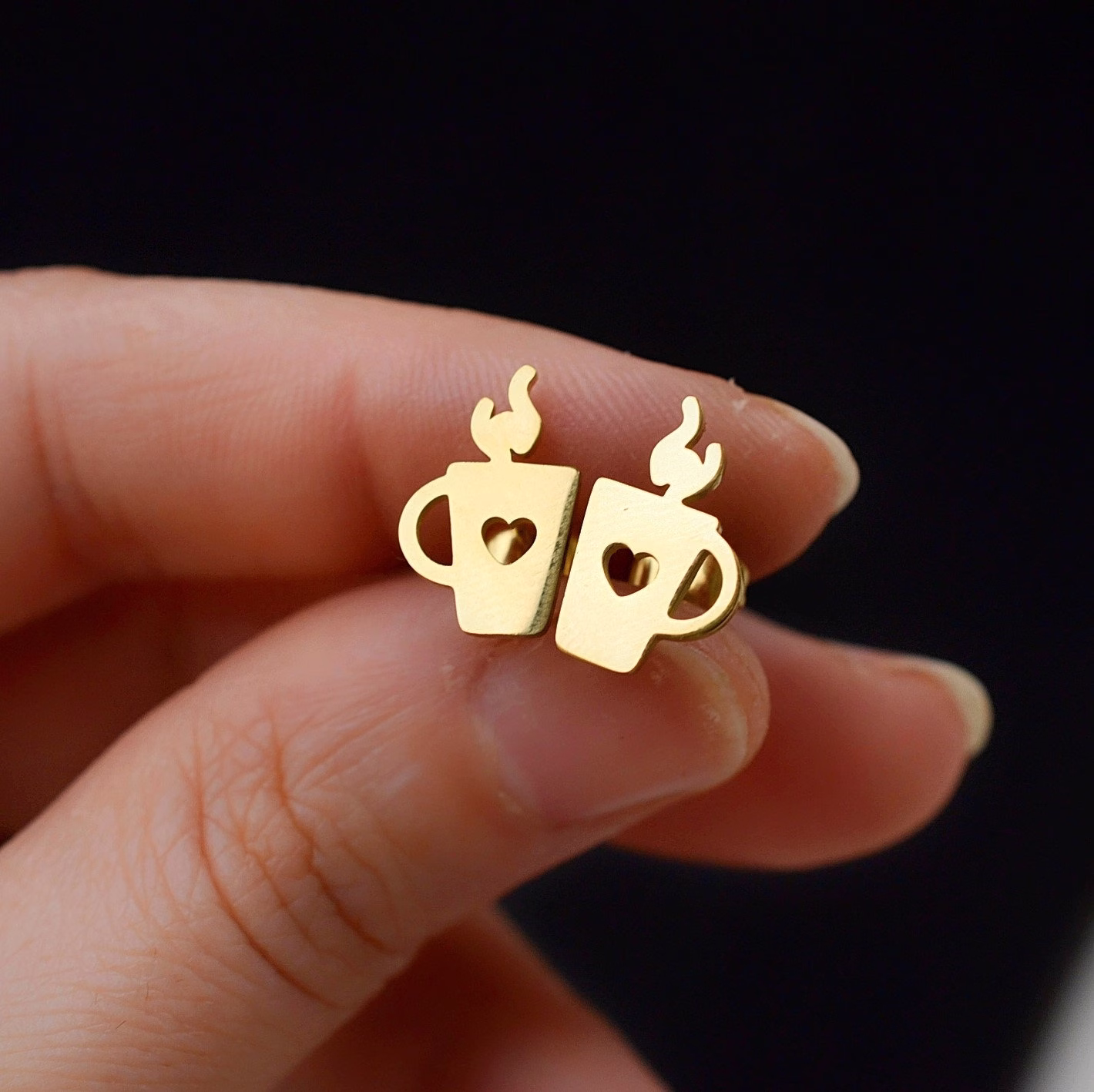 Starbucks Earrings Coffee Cup Caffeine Addict Studs Bean Barista Gift, Ice Coffee Cup