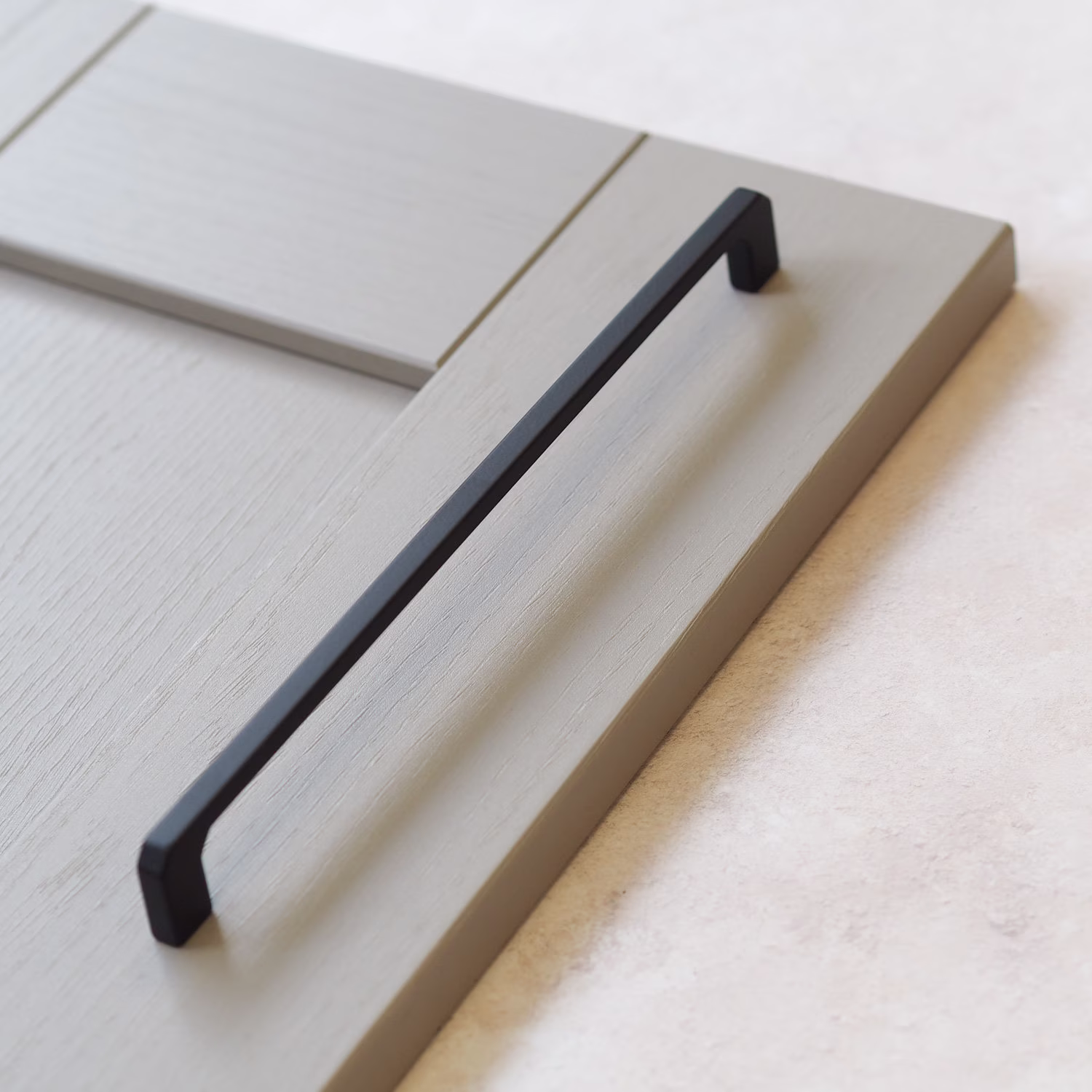 256mm Slim Angled Matt Black Handle | Kitchen Cabinet Cupboard Door Drawer Pull Wardrobe Furniture Replacement Pulls