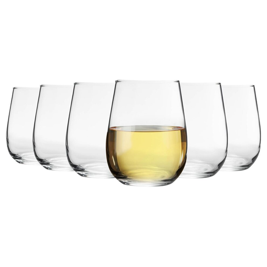 360ml Gaia Stemless White Wine Glasses - Pack of 6 - By LAV