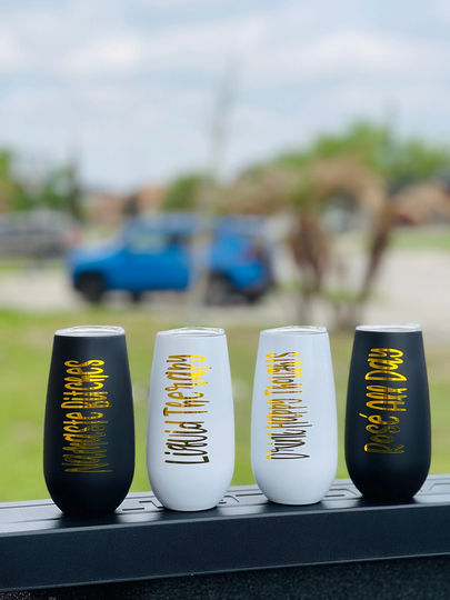 Champagne Flute, Toast Tumbler, Stemless 6Oz Personalized Wine Tumbler, Bridesmaid Gift Ideas, Girls Getaway Cup, Bachelorette Party Cup