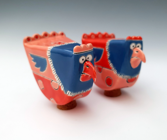 Ceramic Salt&pepper Set, Chicken Ornaments, Animal Pottery, Handmade Ceramics, Kitchen Accessories, Unusual Gift, Hostess Present