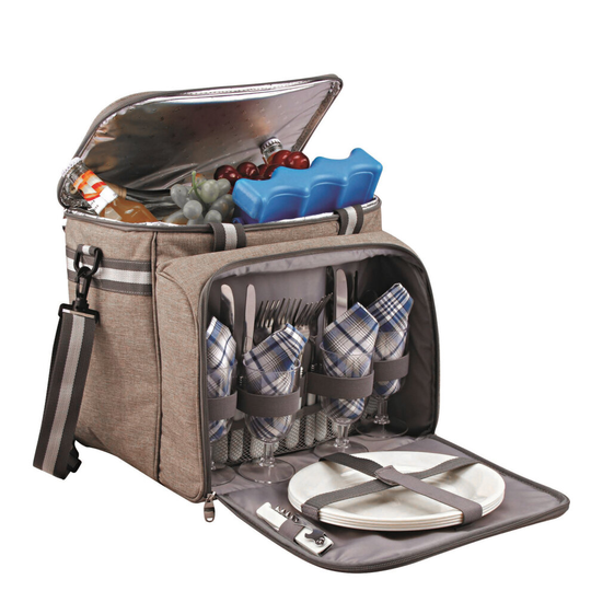 GEEZY Family Picnic Cool Bag Backpack Hamper Wine Cooler Bottle Holder Carrier