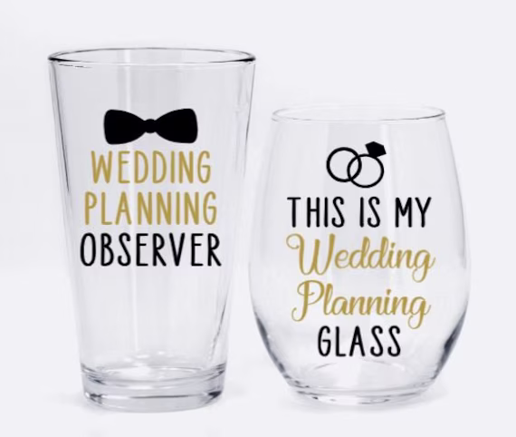 Wedding Planning Glasses, Engagement Gift, Gifts, Gift Set, Future Mrs Engagement, For Couple, Bride To Be