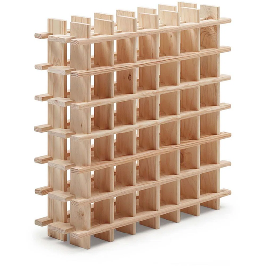 Nataniel 36 Bottle Solid Wood Floor Wine Bottle Rack in Brown