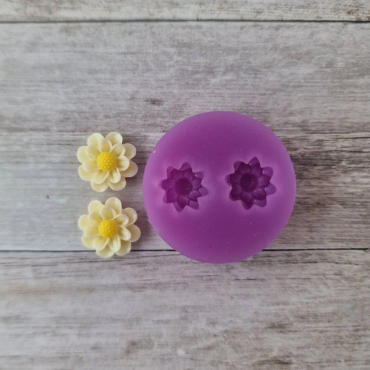 Resin Silicone Stud Earrings Mould - 13mm Hybrid Flower Mold, 3D Polymer Clay Mold, Resin Mould, Flexible Supplies
