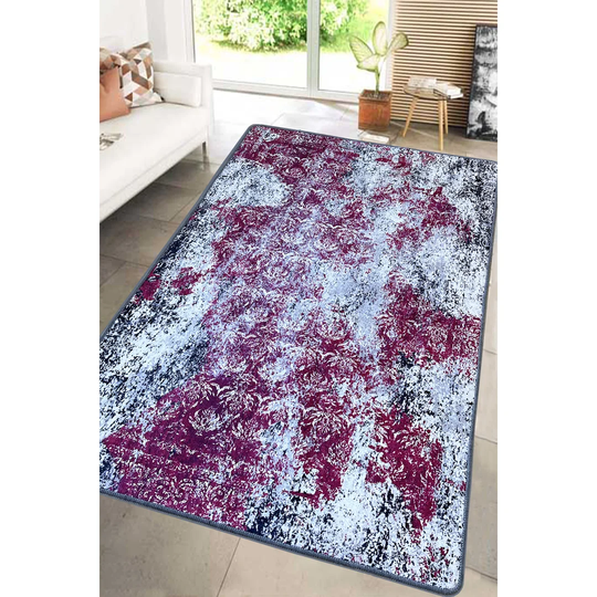 Ahava Machine Woven Red/Grey Rug