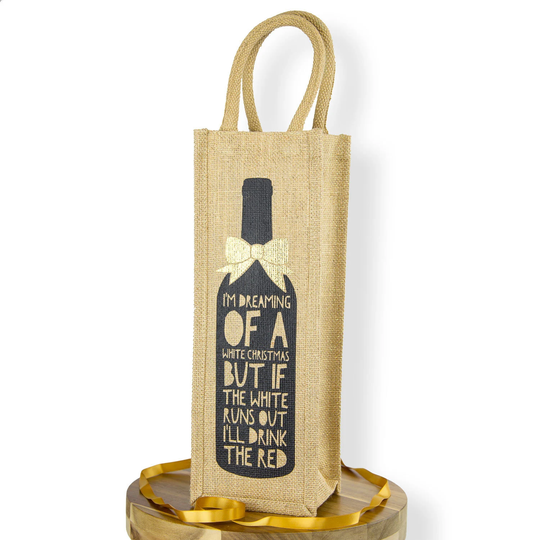 White Christmas Bottle Bag, Gift