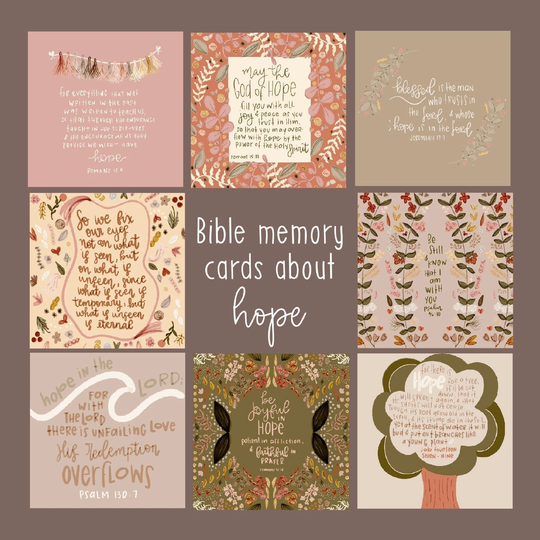 Bible Affirmation Cards | Scripture Prayer Memorization Verses About Hope