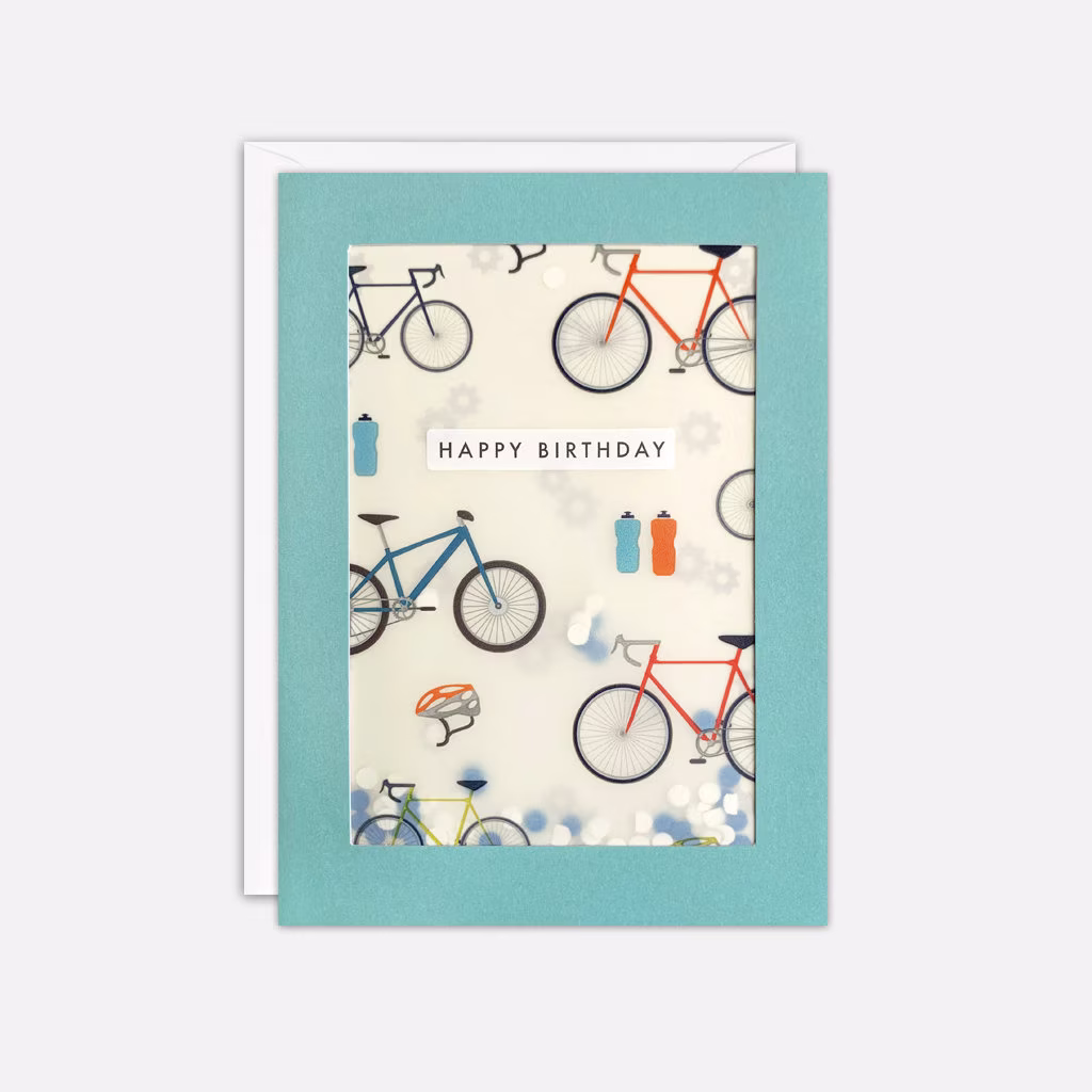 Bikes Birthday Card With Paper Confetti - Shakies By James Ellis