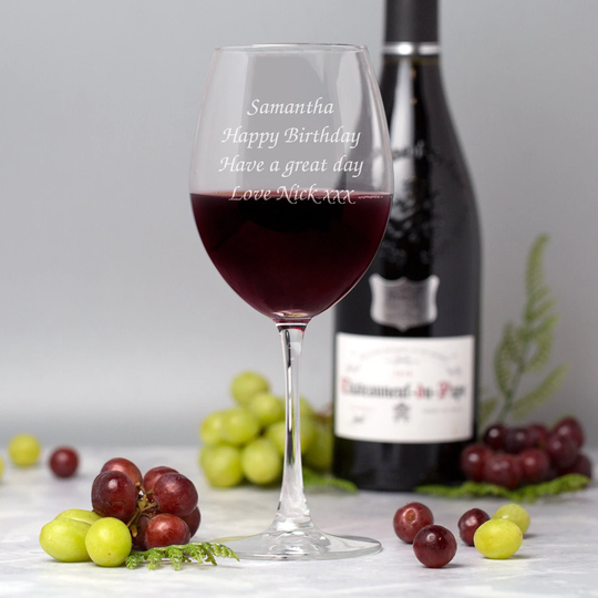 Personalised Large Engraved Wine Glass Any Message Gifts Ideas For Him Her Mens Womens Birthday Fathers Day Mothers Valentines Christmas