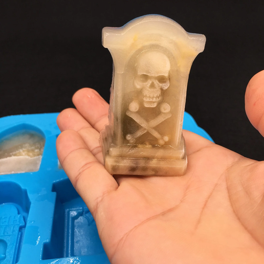 Halloween Tombstone Mold Of 6 Cavities For Ice Chocolate Mousse Cake Cream Pudding Jelly Making Baking Tool Cube Tray