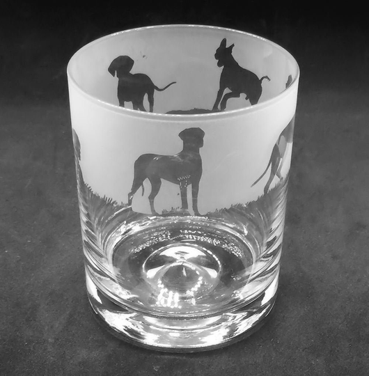 30Cl Glass Whisky Tumbler With Great Dane Frieze Design