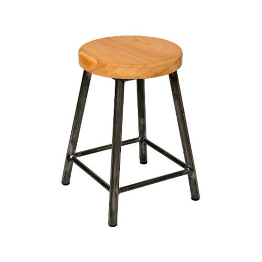 Rosie Cherry - Low Chunky Round Frame Bar Stool With Seat