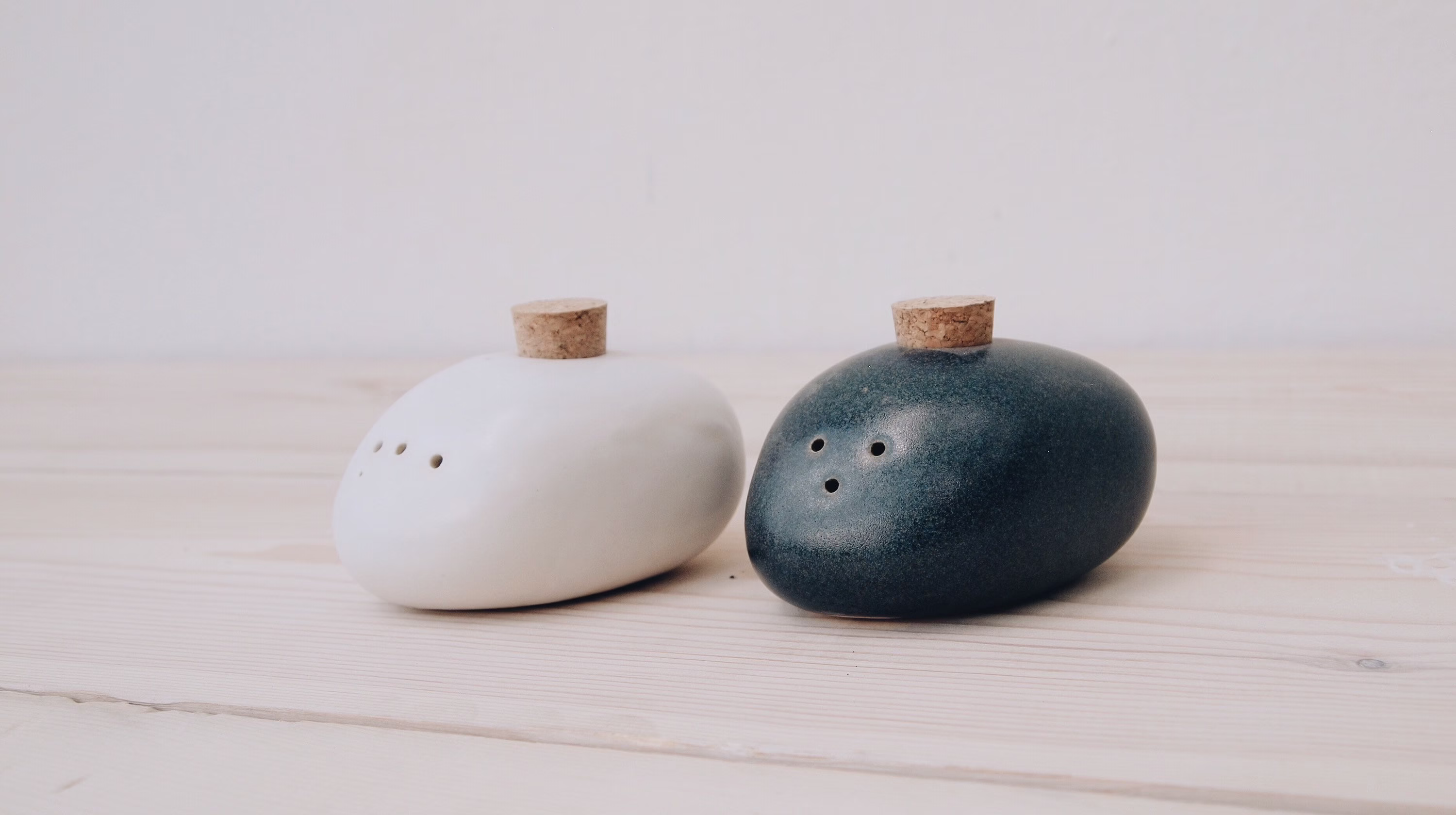 Ceramic Salt & Pepper Shakers | Handmade Pottery Tableware Dinnerware Set Ceramics