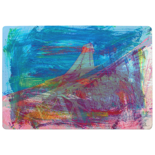 Garrett Below the Tower Designer Shaggy Pink/Blue Rug