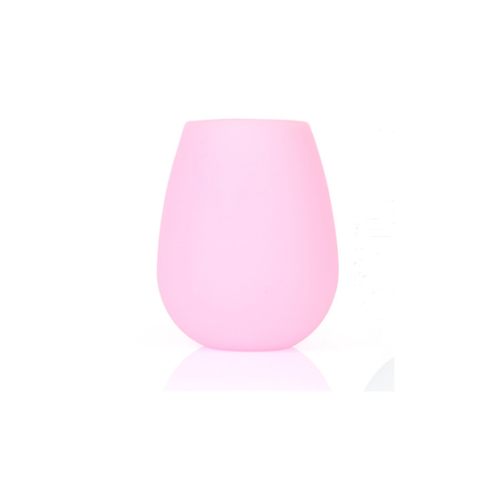 (Pink, Set of 1) Magic Silicone Glass Stemless Camping Safe Outdoors Wine Glass