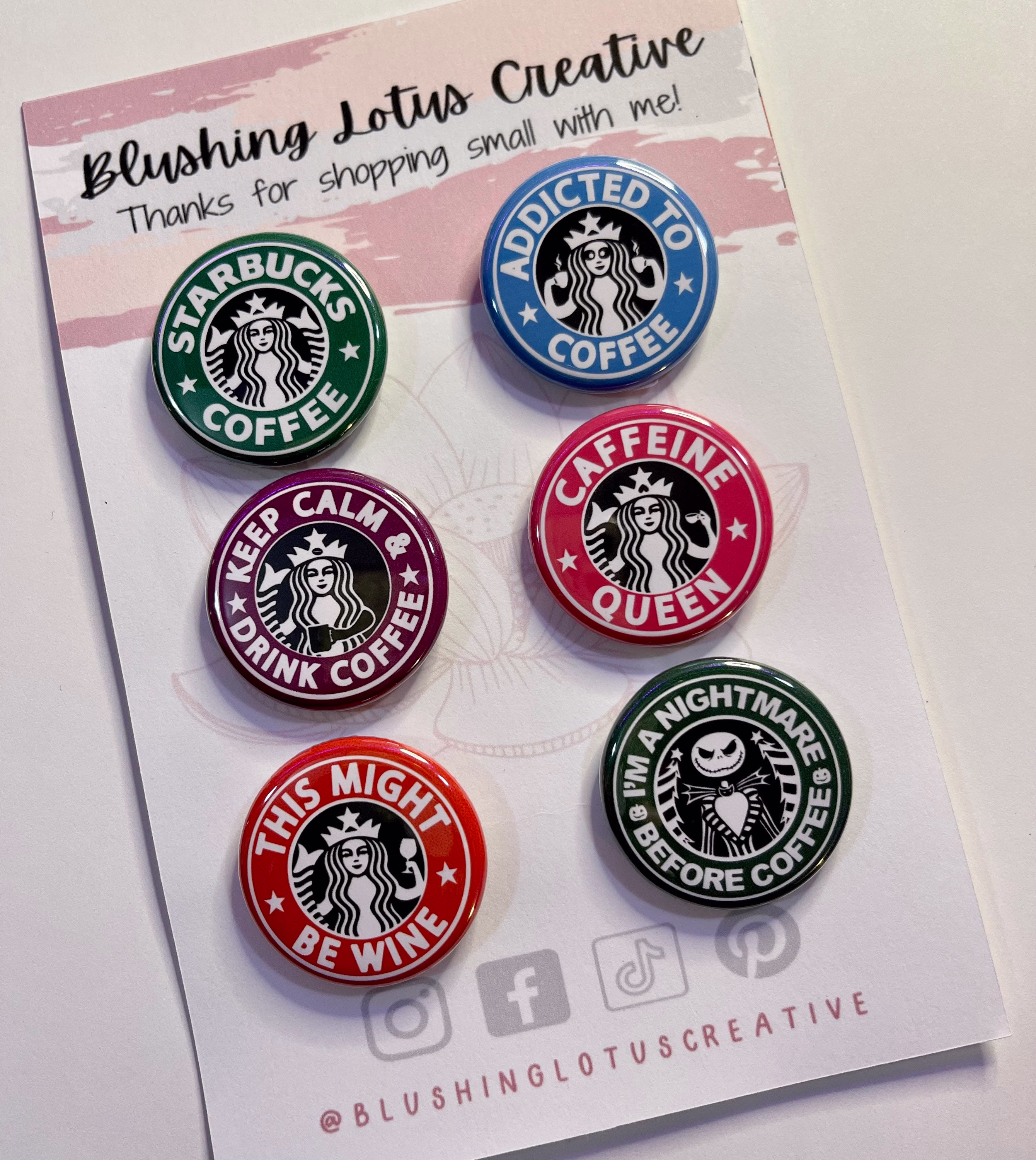 Starbucks Coffee Button, 1.25