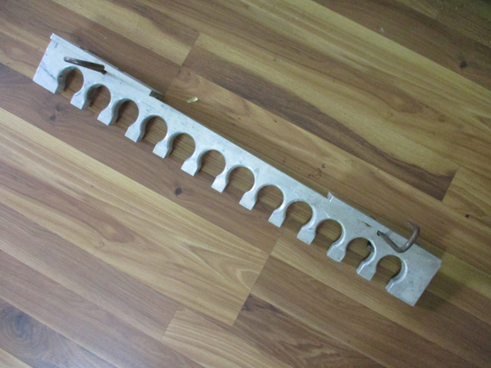 Industrial Wall Rack - Unusual 12 Slot Cast Aluminum Wine Glass Or Tool Hanger Easy Repurpose Indoors Out Heavy Duty Construction