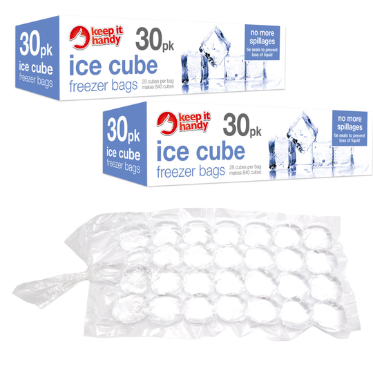 60pk Ice Cube Freezer Bags | Can Make 1,600 Ice Cubes
