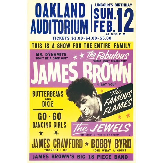 James Brown Oakland Auditorium - Art Print