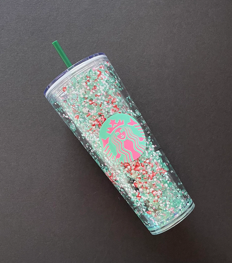 strawberry Saturday Glitter/Polymer Clay Tumbler