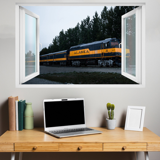 Alaskan Forest Train Locomotive Wall Sticker Art Poster Mural Transfer Decal Print Room Home Nursery Office Shop Decor Id454