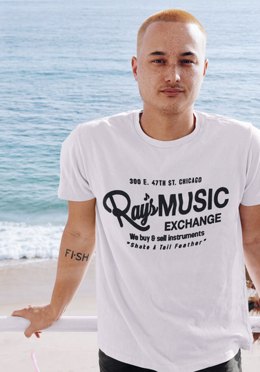 Ray's Music Exchange T Shirt- Bend Over Shake - Blues Brothers Shirt Premium Quality