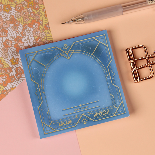 Arcane Hextech Notepad | Netflix, League Of Legends | Kda Glitter Magnet, True Damage Foil Fridge & Whiteboard Magnets - Cool Design