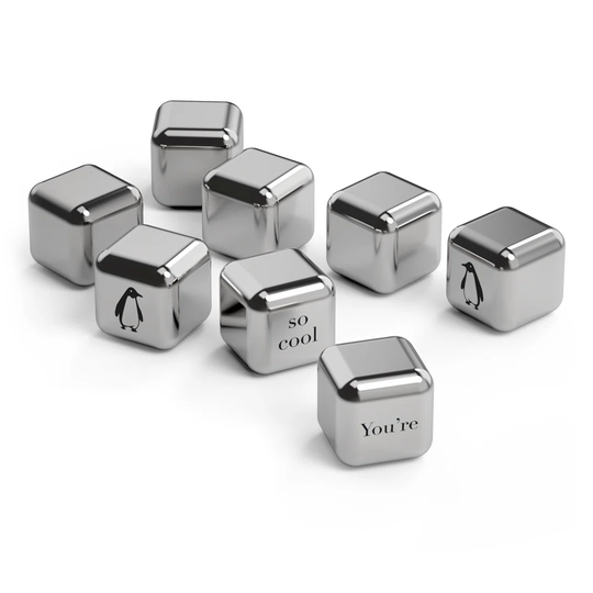 Set Of 8 Eco-Friendly Ice Cubes/Whisky Stones: You''re So Cool Design