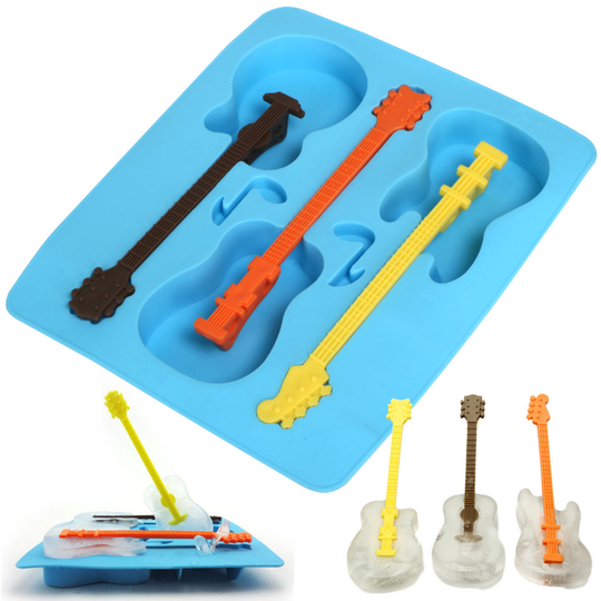 TRIXES Guitar Mould Silicone Ice Cube Tray | Novelty Ice Cube Tray